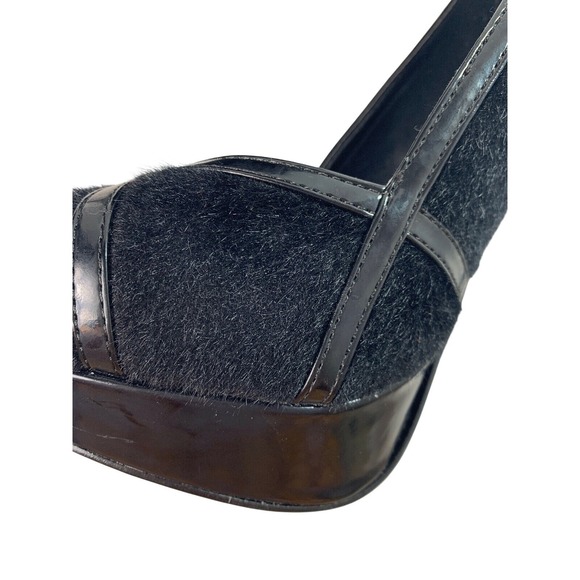 Shiekh Womens Size 8 Black Faux Fur 8" Stiletto High Heel Shoes Round Toe NWOB - Picture 8 of 12